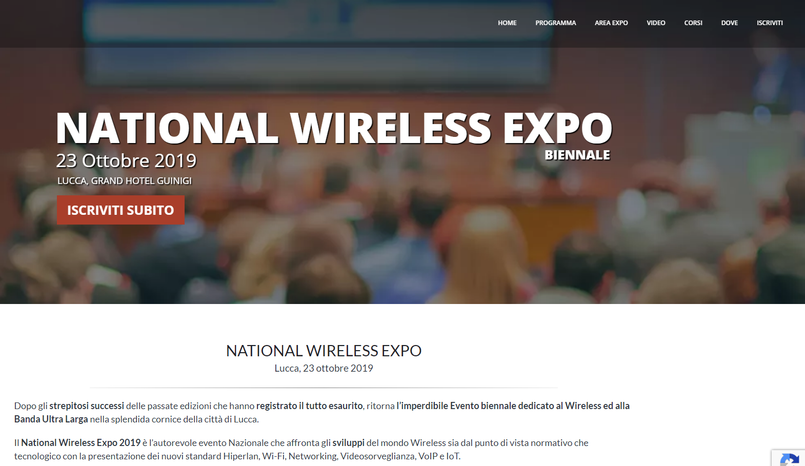 NATIONAL WIRELESS EXPO Lucca, 23 ottobre 2019