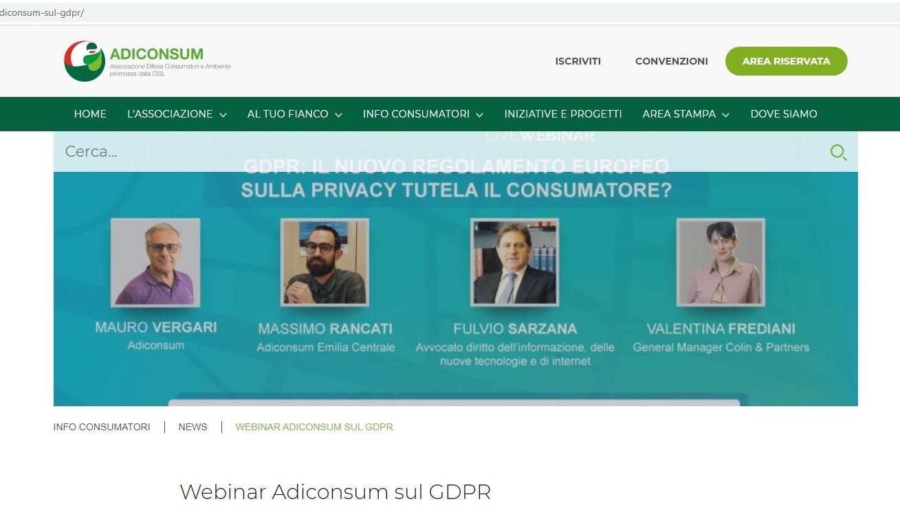 GDPR, monetizzazione dei dati e tutela del Consumatore